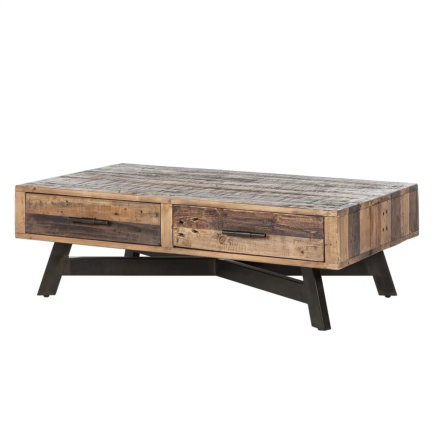 Reclaimed Wood Coffee Table with 2 drawers - popular handicrafts